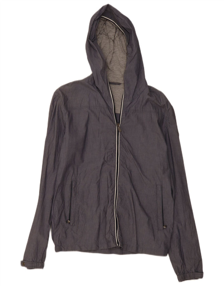Trussardi Jeans Veste Coupe-Vent À Capuche Homme IT 48 Gris Moyen