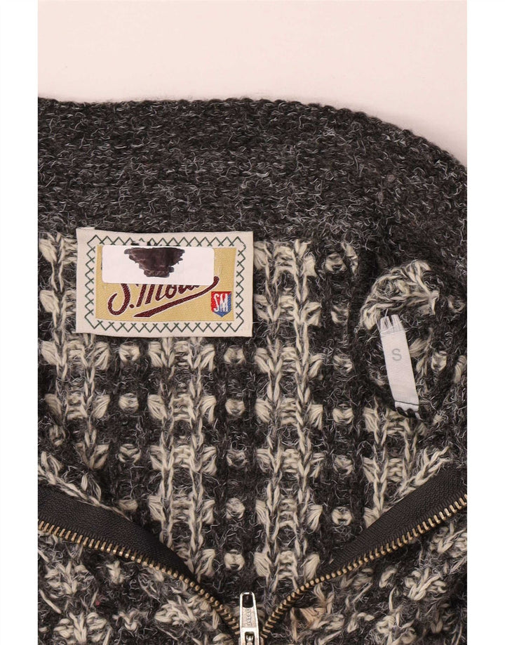 S.Moritz Pull col zippé pour homme Petit gris rayé