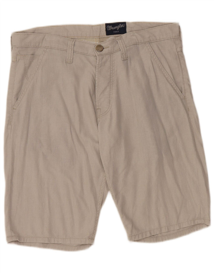 WRANGLER Mens Colton Chino Shorts W34 Large Grey Linen