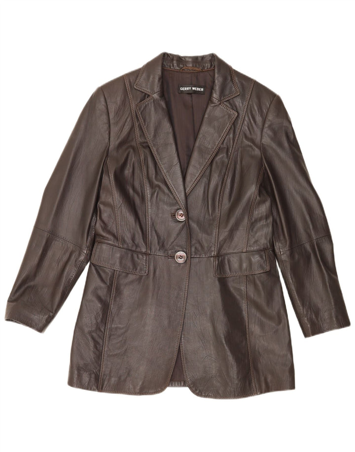 Gerry Weber Veste blazer à 2 boutons pour femme UK 14 Marron moyen