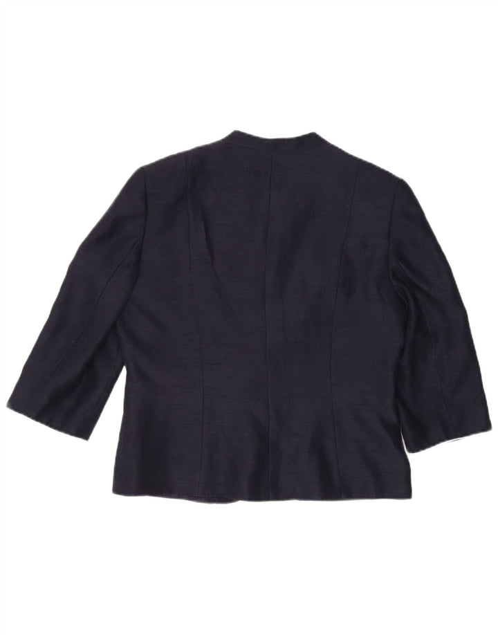 JACQUES VERT Veste boléro à manches 3/4 pour femme UK 14 Large Bleu marine