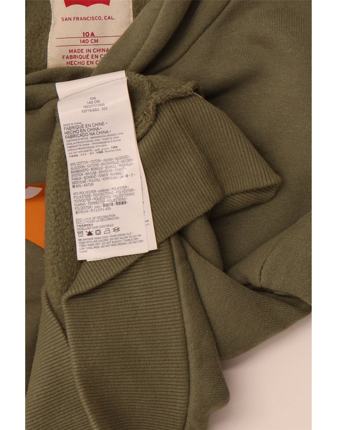 LEVI'S Pull à capuche graphique pour garçon 9-10 ans en coton vert