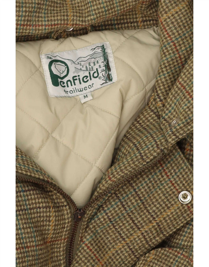 Penfield Veste matelassée à capuche pour homme UK 38 Medium Kaki Pied-de-poule
