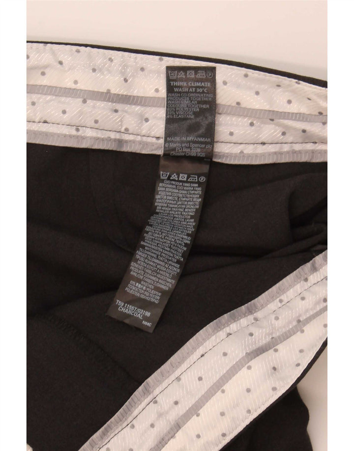Marks & Spencer Pantalon décontracté droit pour femme W34 L29 Gris Polyester