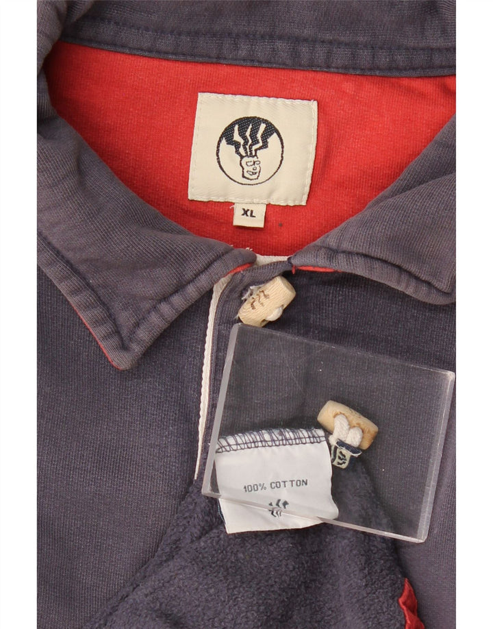 FAT FACE Polo à Manches Longues Homme XL Bleu Marine Coton