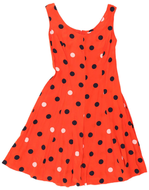vintage Womens Sundress UK 14 Moyen Rouge À Pois