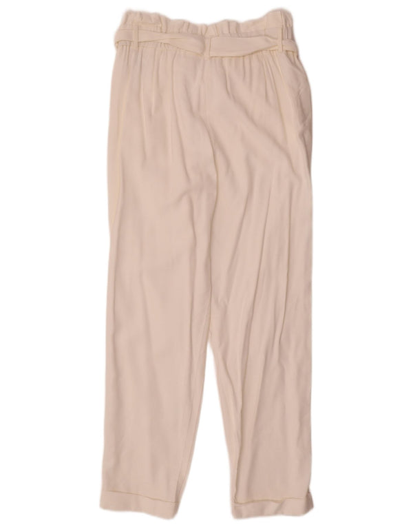 Pantalon décontracté taille haute Trafaluc Zara Femme Medium W28 L27 Blanc cassé