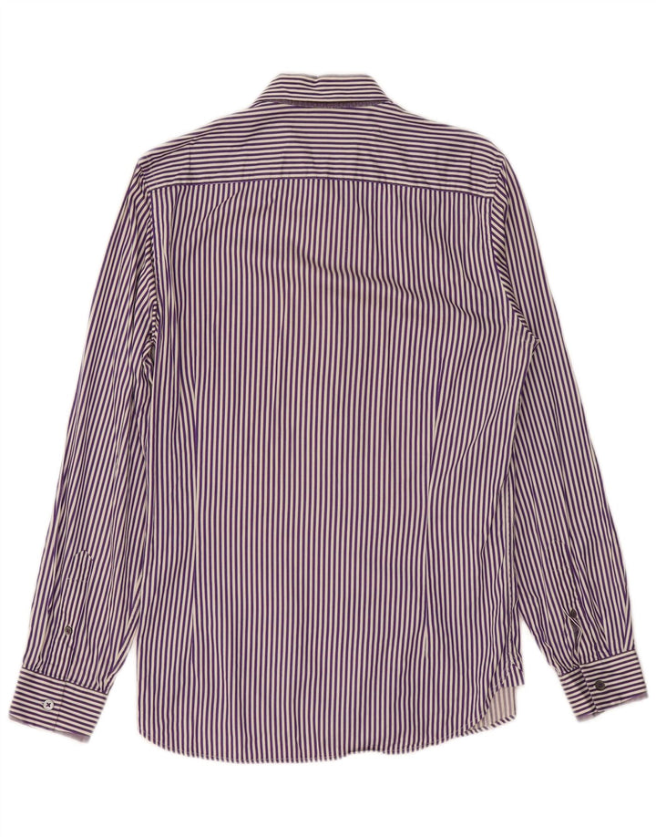 TED BAKER Chemise homme Taille 2 Petit coton à fines rayures violet