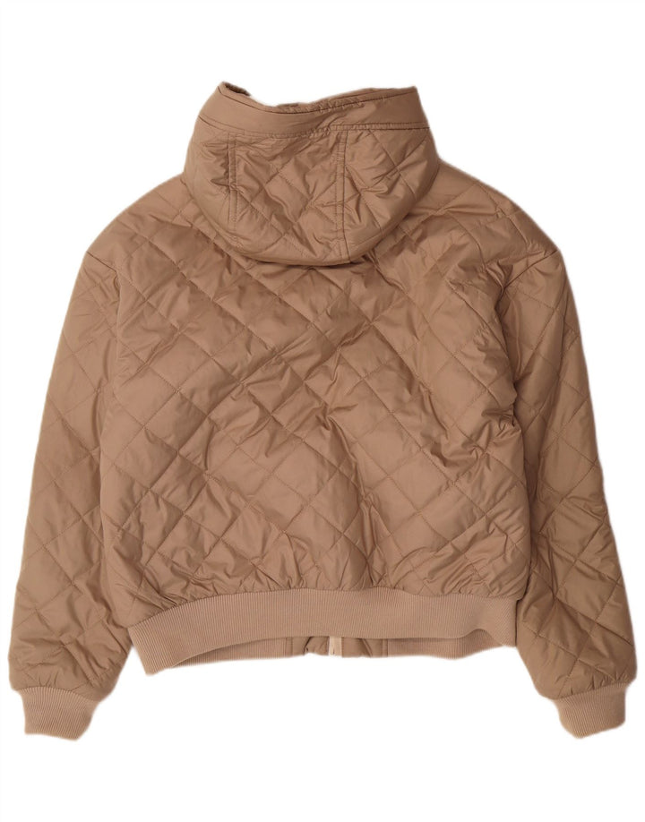HOLLISTER Veste matelassée à capuche pour femme UK 10 Small Beige Polyester