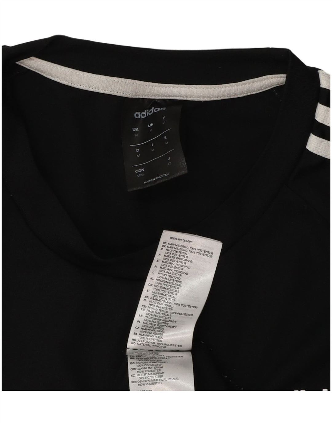 Adidas Hommes Climalite T-Shirt Top Noir Moyen Polyester