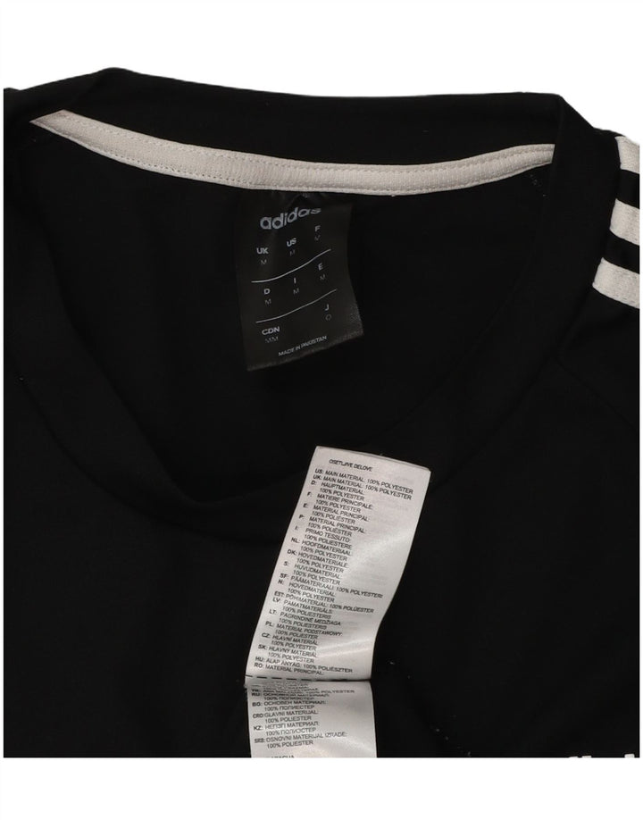 Adidas Hommes Climalite T-Shirt Top Noir Moyen Polyester