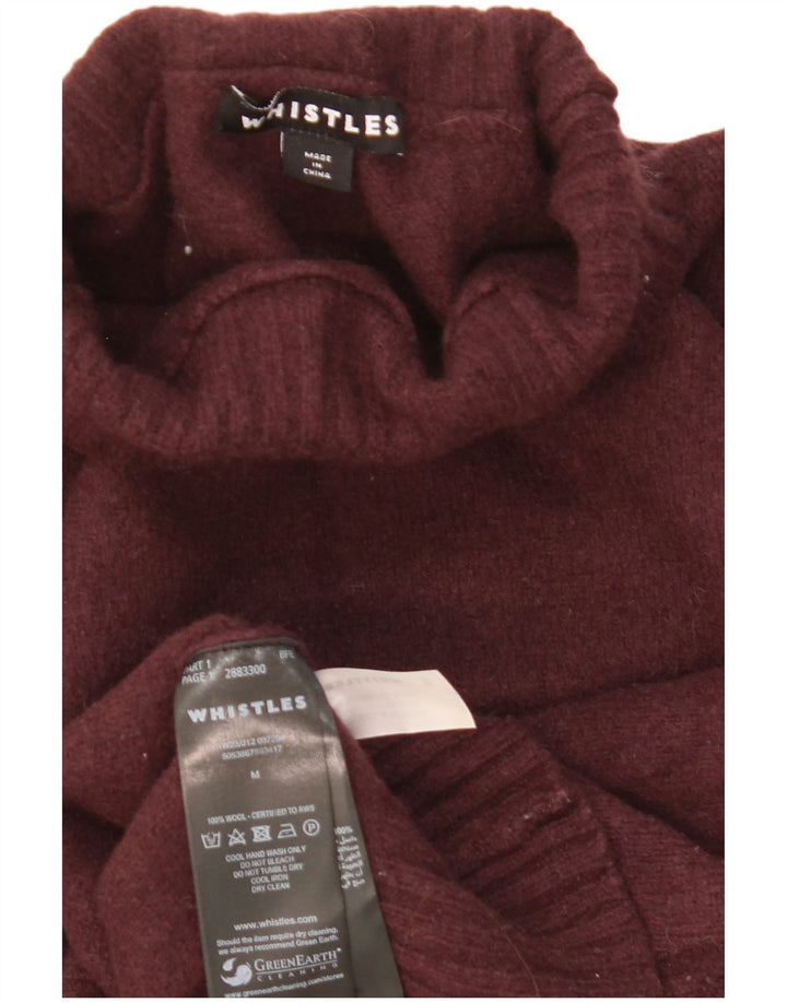 Whistles Pull court à col roulé pour femme UK 14 Laine marron moyen