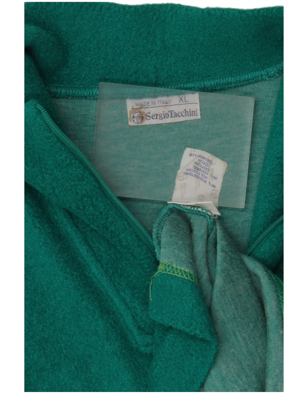 Sergio Tacchini Pull polaire à col zippé pour homme XL Vert Polyester