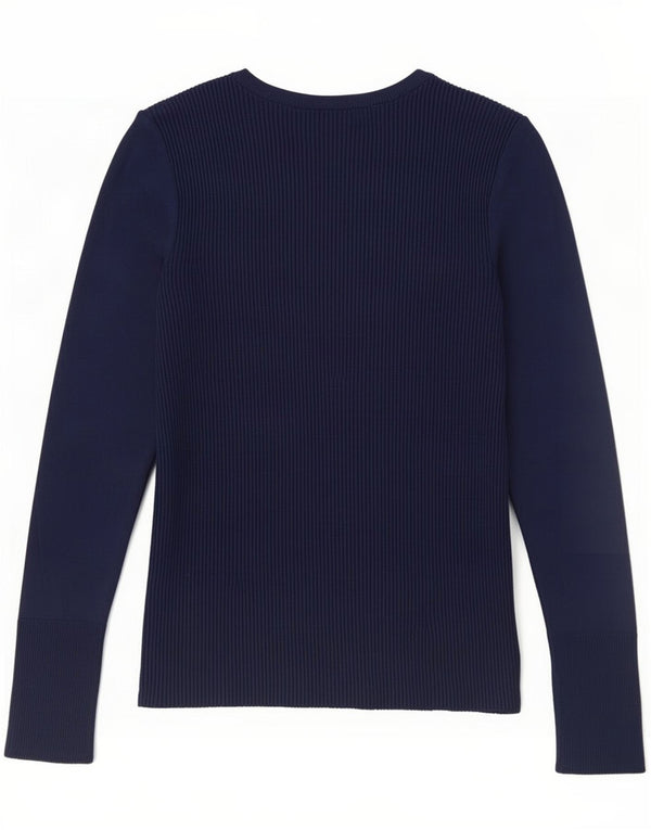 Zara Femme Top Manches Longues UK 14 Large Bleu
