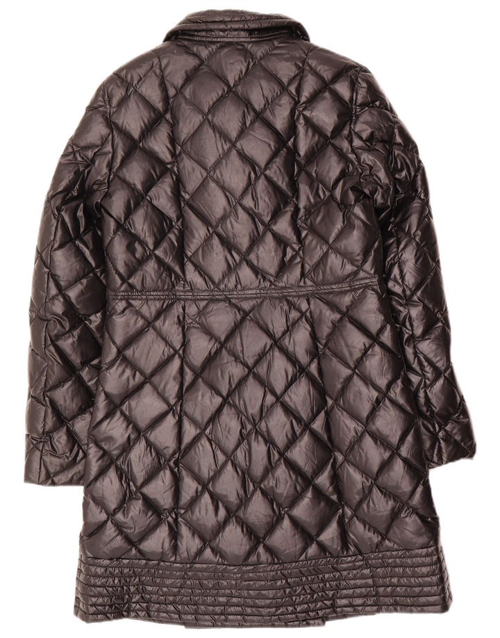 Moschino Manteau matelassé à double boutonnage pour femme UK 8 Small Noir Polyamide