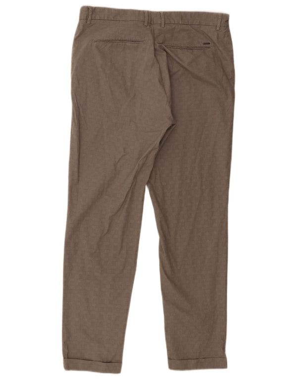 Massimo Dutti Pantalon de costume fuselé pour homme EU 42 Large W32 L29 Gris à carreaux
