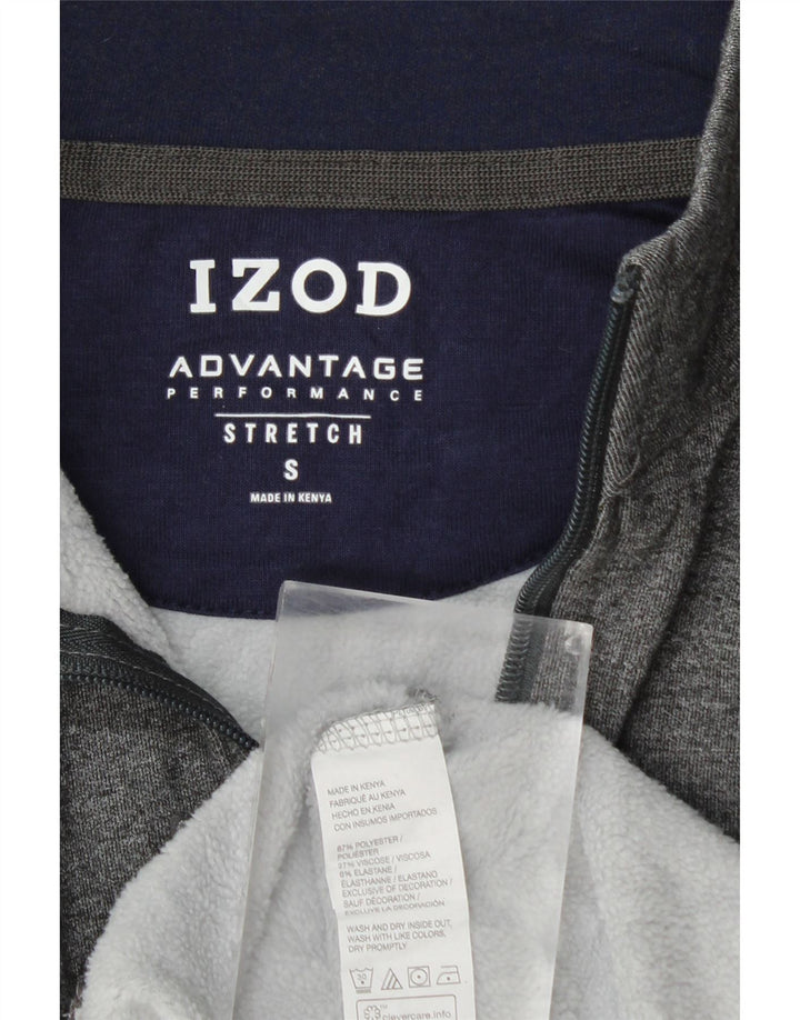 IZOD Sweat-Shirt Col Zippé Homme Petit Gris Polyester