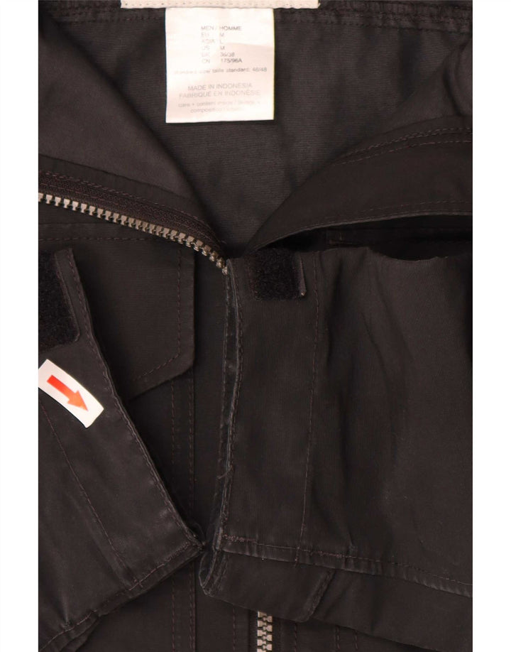Jack Wolfskin Veste de pluie à capuche pour homme UK 36/38 Medium Noir Polyester