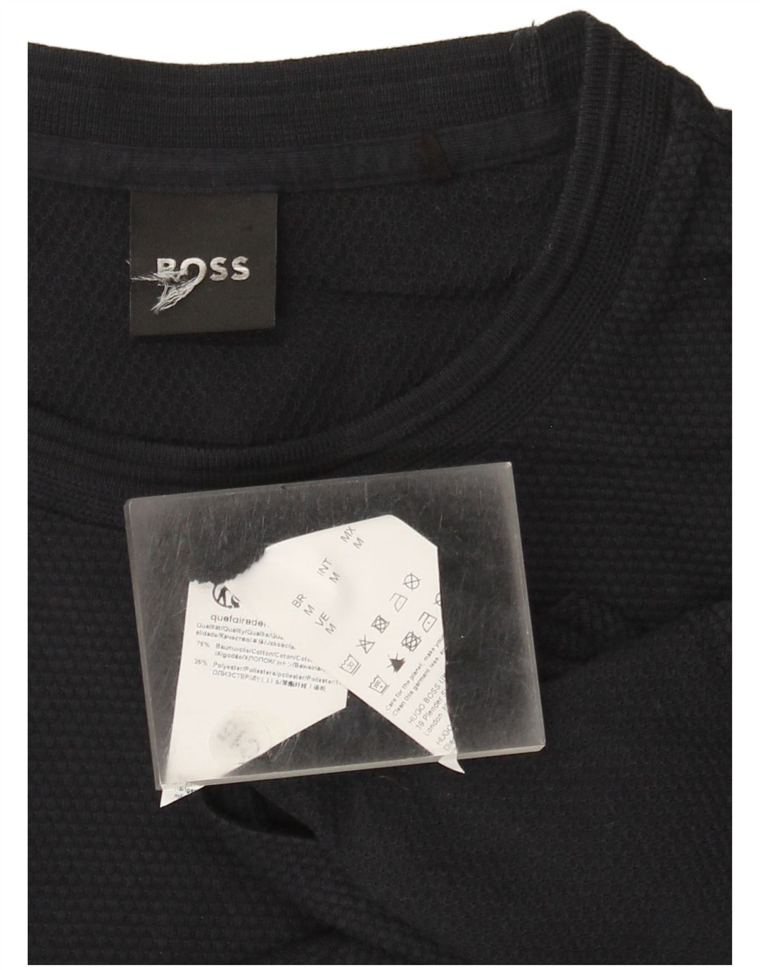 Hugo Boss Homme T-Shirt Top Bleu Marine Moyen Coton