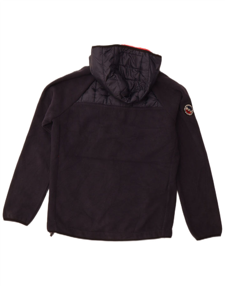 SUPERDRY Veste bomber à capuche pour homme UK 38 Bleu marine moyen Colourblock