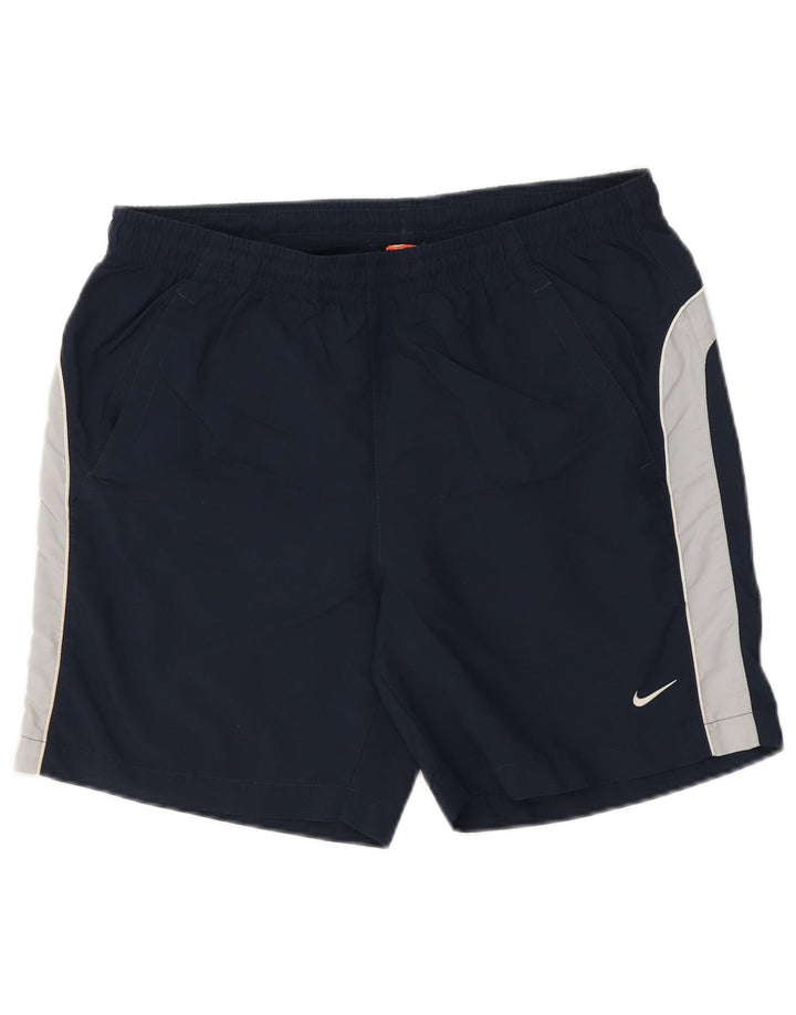 Short de bain Nike pour homme en polyester color block bleu marine moyen