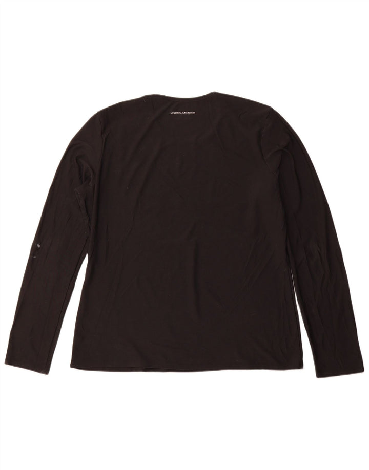 UNDER ARMOUR Haut à manches longues pour femme UK 44 Large Noir Polyester