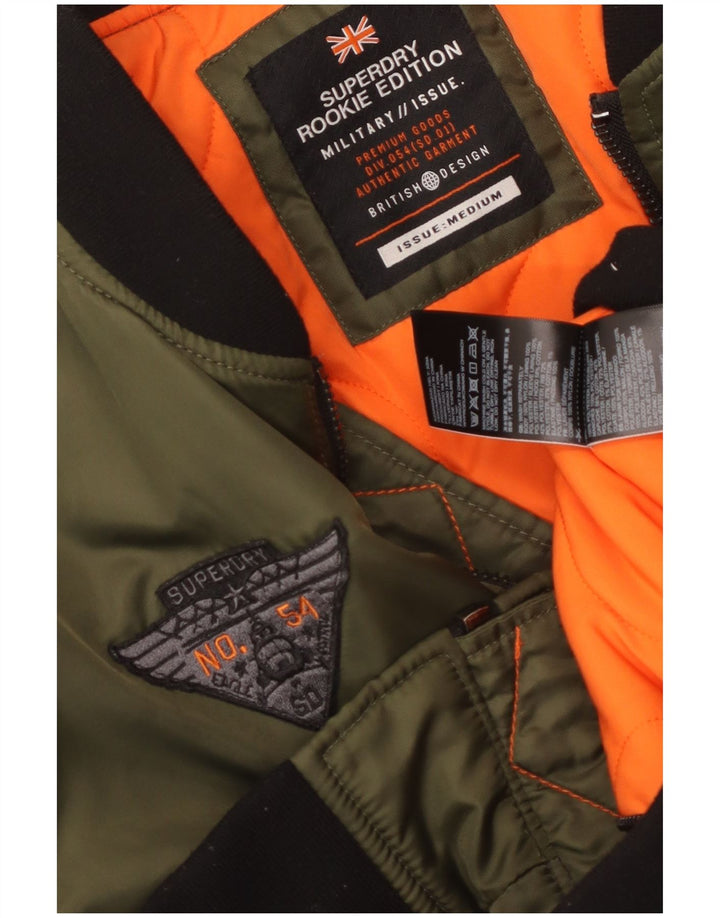 Superdry Veste Bomber Militaire Homme UK 38 Medium Kaki Nylon