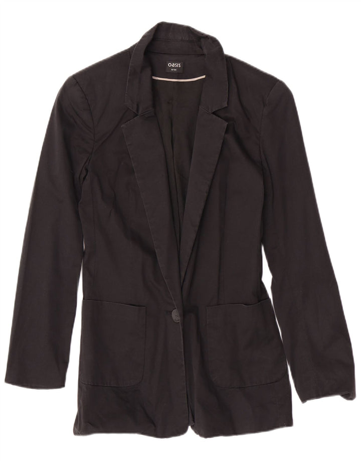 Oasis Veste blazer 1 bouton pour femme UK 8 Small Noir