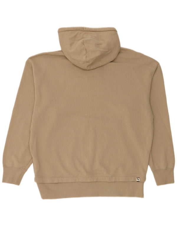 Puma Pull à capuche surdimensionné graphique pour femme UK 16 Large Beige Coton