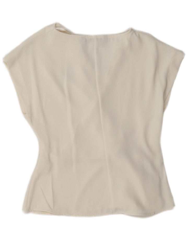 Zara Femme Chemisier Top UK 10 Petit Blanc Polyester