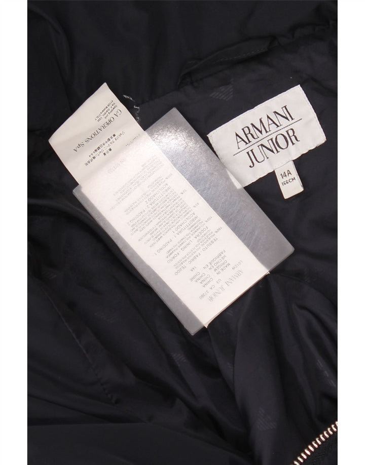 Armani Manteau matelassé à capuche pour fille 13-14 ans Bleu marine Polyester