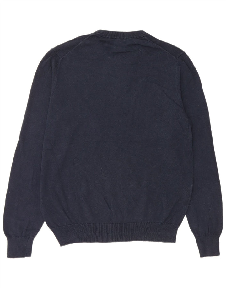 John Lewis Pull à col rond pour homme en coton bleu marine moyen