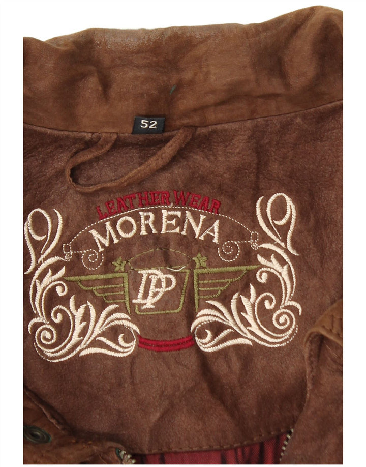 Morena Blouson Bomber En Daim Homme IT 52 XL Cuir Marron