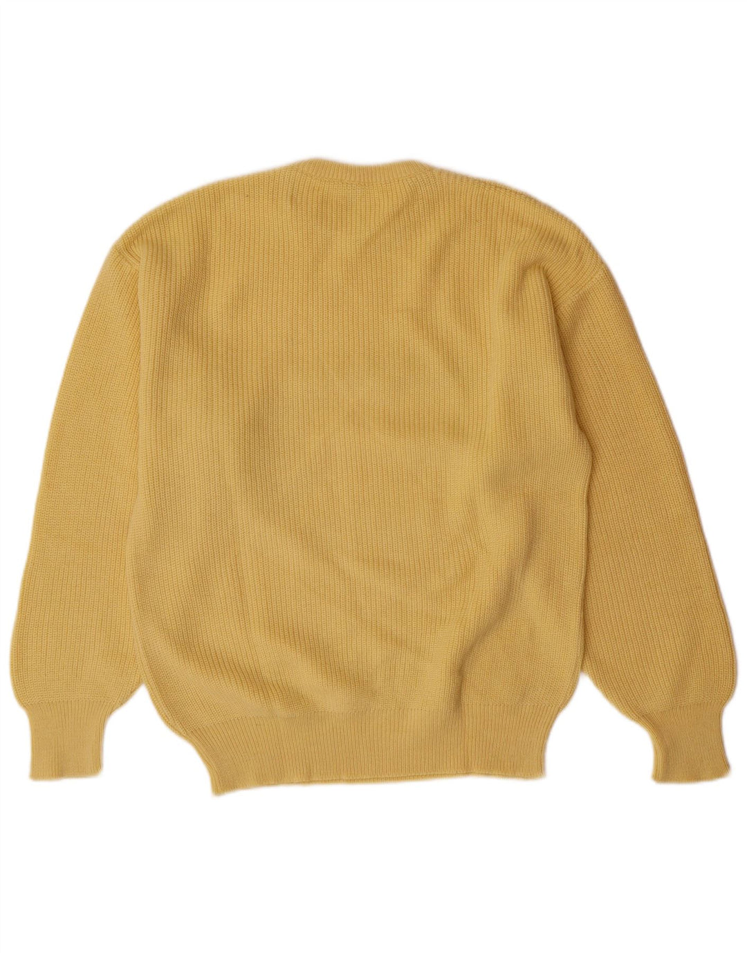 VINTAGE Pull col rond homme IT 50 laine jaune moyen