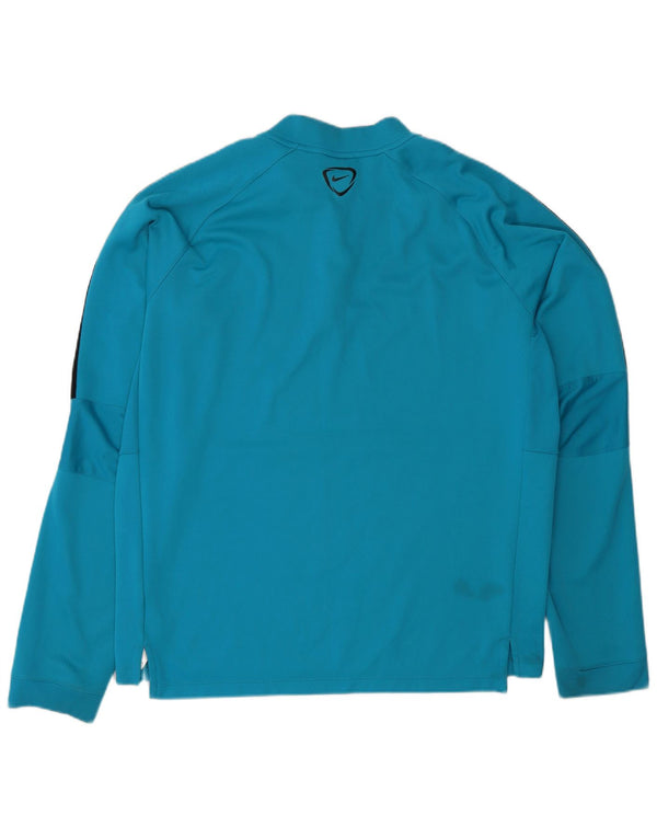 Nike Dri Fit Zip Neck Pull Survêtement Haut XL Bleu Colorblock