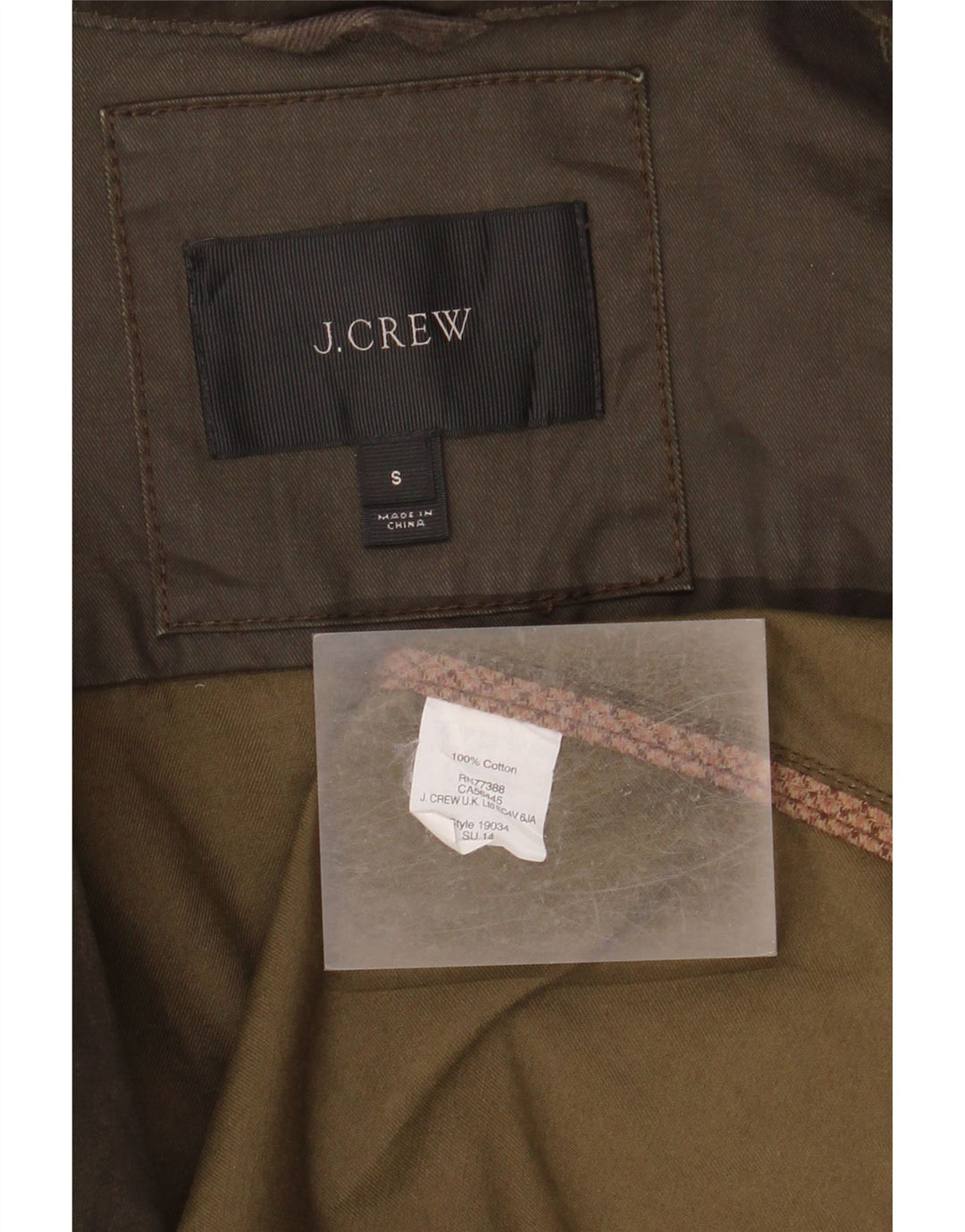 J. Crew Veste utilitaire pour femme UK 10 Petit coton kaki