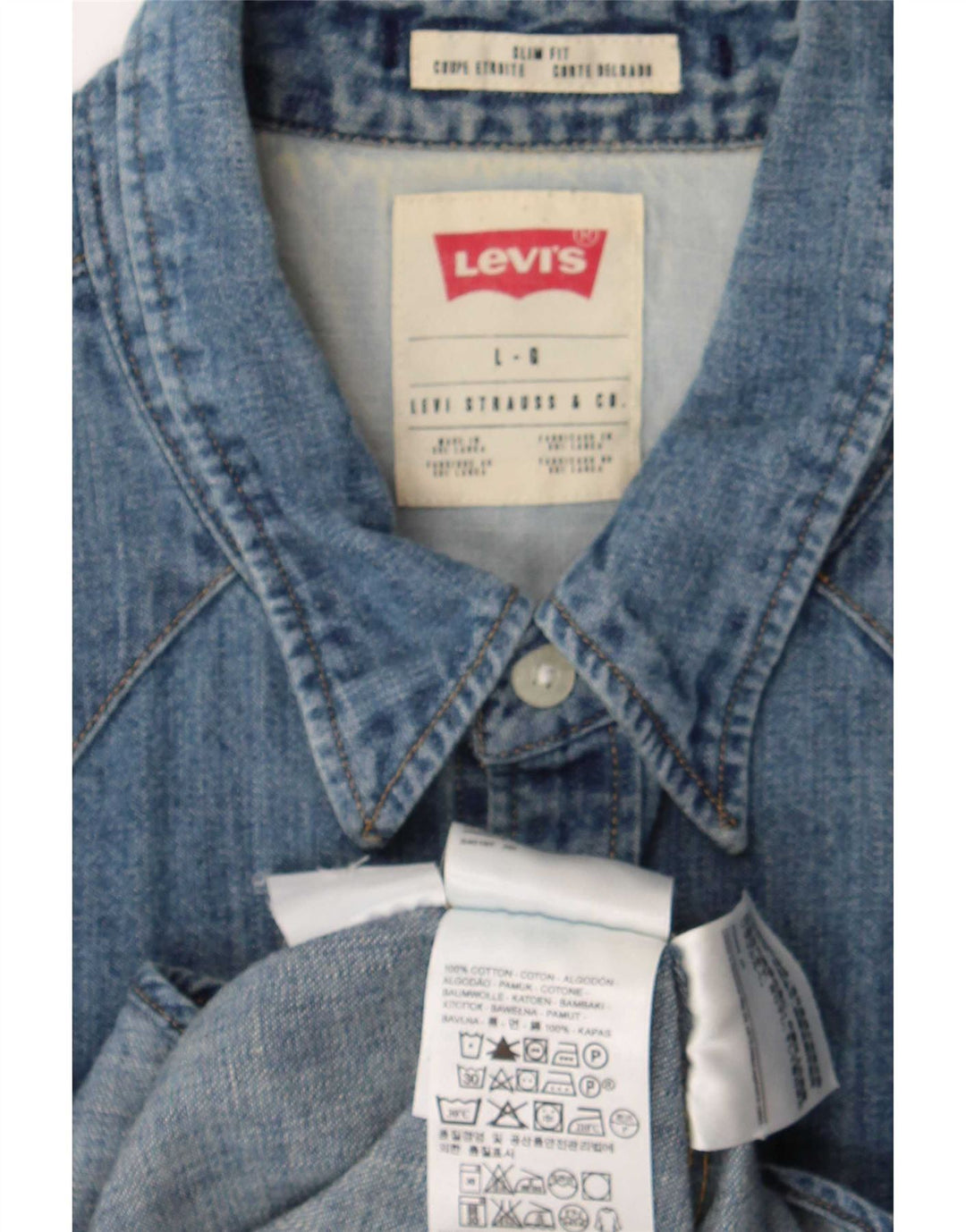 Levi's Chemise en Jean Slim Fit Homme Bleu Coton