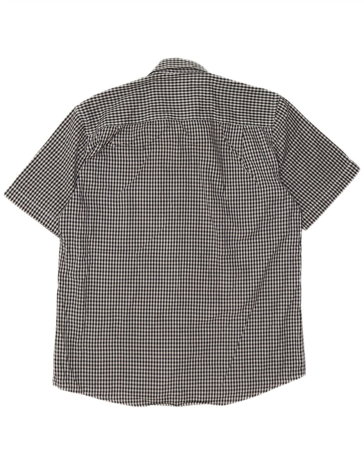 Pierre Cardin Chemise à manches courtes pour homme Coupe régulière XL Vichy noir