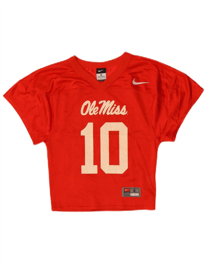 NIKE Womens Crop Graphic T-Shirt Top UK 8 Petit Rouge Polyester