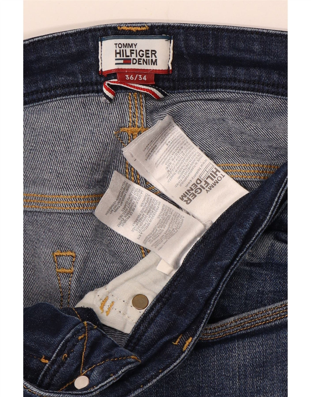 Tommy Hilfiger Jean droit homme W36 L34 bleu coton