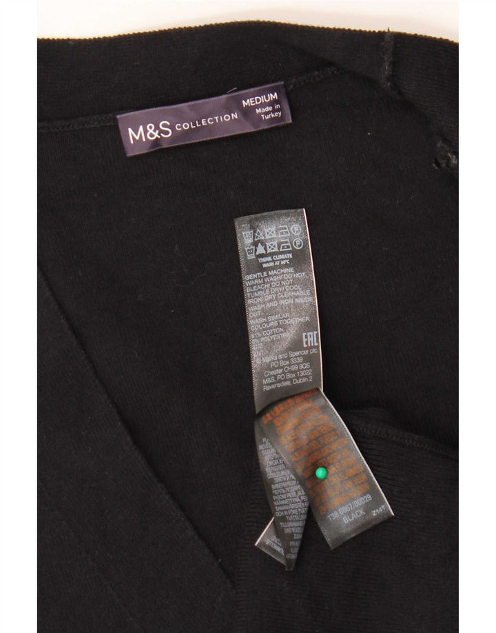 Marks & Spencer Pull cardigan sans manches pour femme UK 14 Noir moyen
