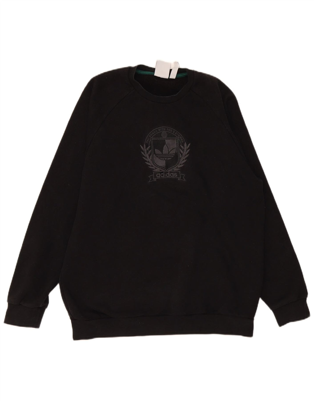 Adidas Sweat-shirt graphique pour homme en coton noir Taille L