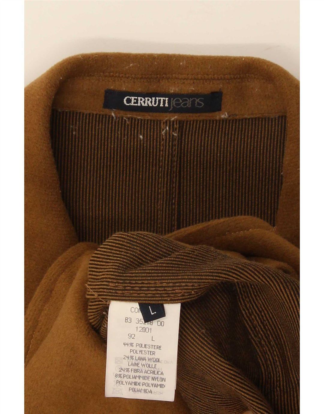 Cerruti Veste Blazer 3 Boutons Femme UK 16 Large Marron Polyester