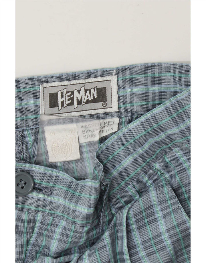 Pantalon Chino Pegged Vintage Homme W29 L31 Bleu Check Polyester