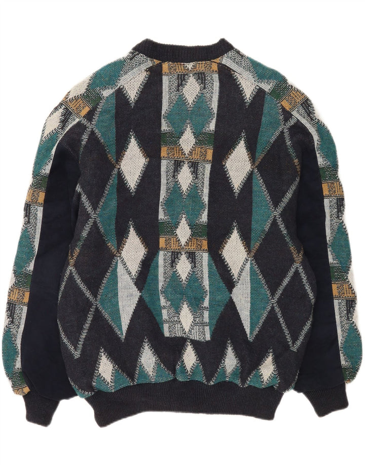 Luciano Chiari Veste Bomber Homme UK 40 Large Bleu Marine Argyle/Diamant