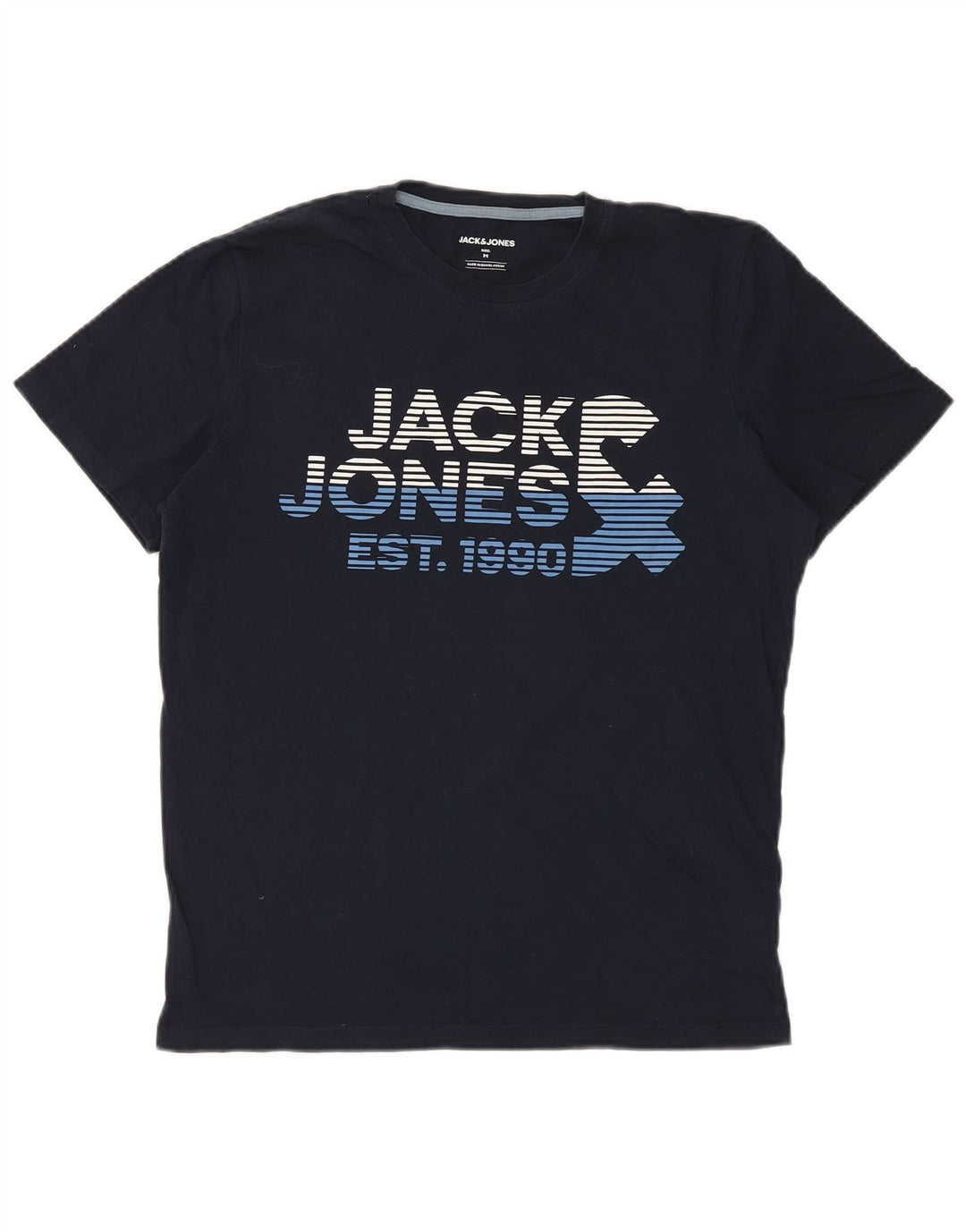 Jack & Jones T-Shirt Graphique Homme Bleu Marine Moyen Coton