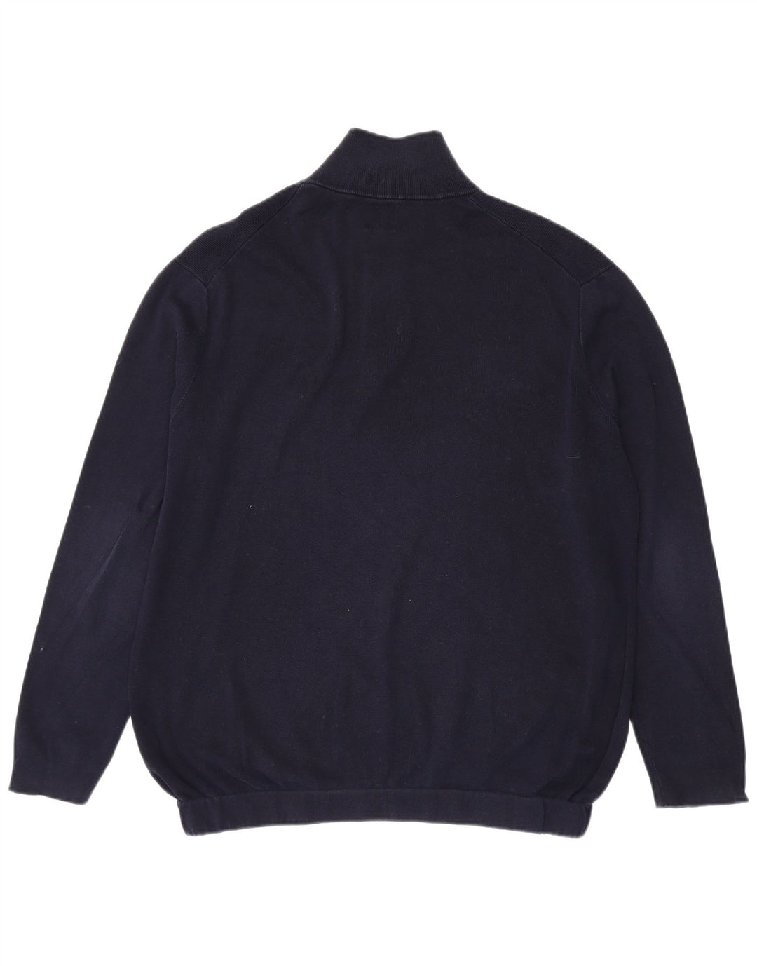 Zara Pull col zippé pour homme en coton bleu marine Large
