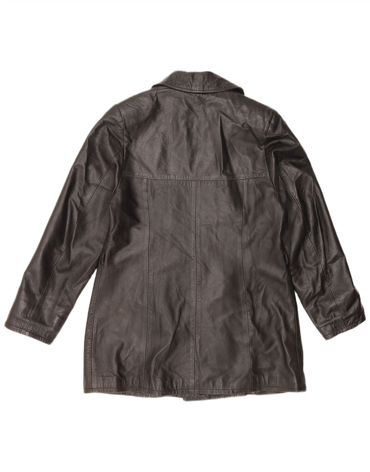 Veste en cuir femme vintage UK 18 XL Cuir Noir