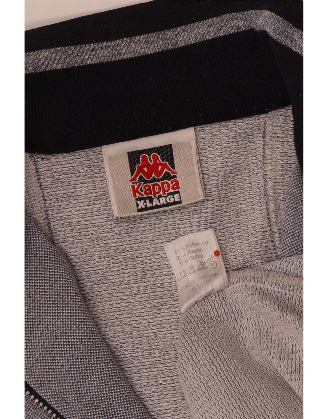 Kappa Veste de Survêtement Graphique Homme XL Gris Polyester