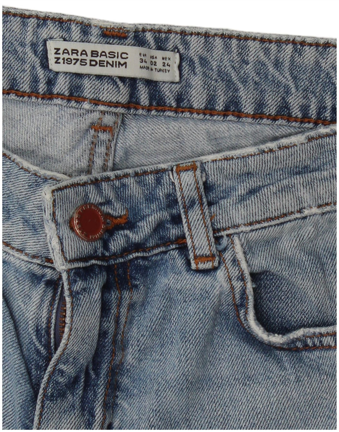 ZARA Womens Tapered Jeans EU 34 2XS W24 L26 Blue Floral